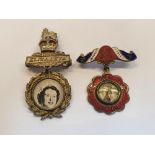 Coronation badges, complete with original boxes for 1911 & 1953 coronations