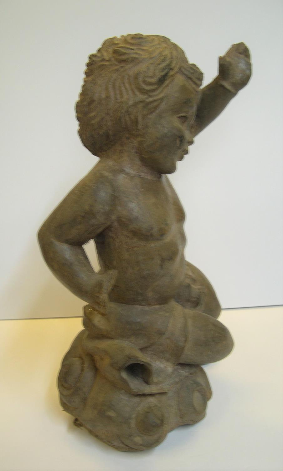 17th/18thC Central European wood carving of a Putti, 42 cms high - Image 3 of 4