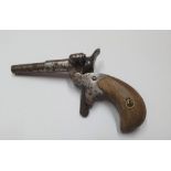 Small antique ladies single shot pistol (a/f)