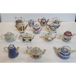 Good collection of 14 miniature tea pots