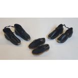 3 pairs of folk art miniature, hand-made clogs