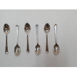 Antique set of 6 silver sugar spoons in classical stylish form