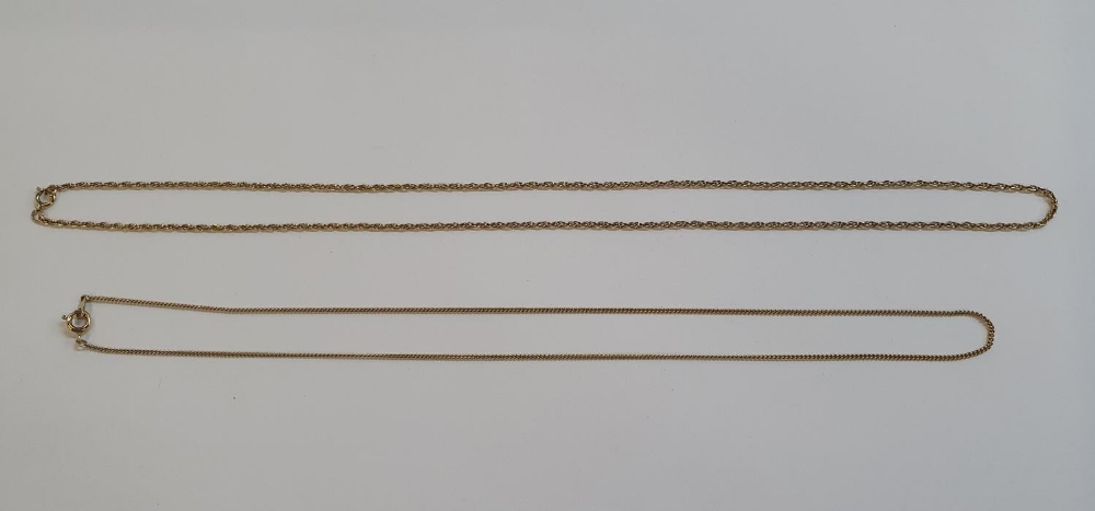 9ct yellow gold chain (3.2 grams & 26 cm long) together with an unmarked ladies gold coloured