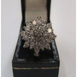 9ct yellow gold, diamond cluster ring (approx 0.5ct) Approx 4.4 grams gross, size L
