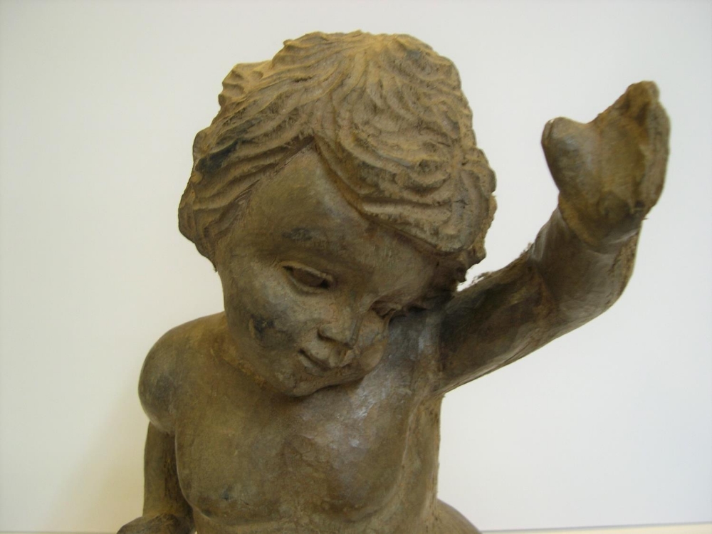 17th/18thC Central European wood carving of a Putti, 42 cms high - Image 2 of 4