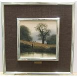 Michael John HILL (born 1956) oil on board, "Winter landscape" in original wide frame & plaque 17