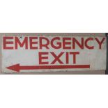 Large Double sided metal sign - EMERGENCY EXIT 31 x 92 cm