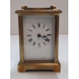 Antique French carriage clock compete with case & 2 keys, 13 cm high