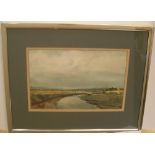 Joseph Pighills (1902-1984) watercolour "River Stour, Manningtree (Essex)", signed, framed 24 x 36
