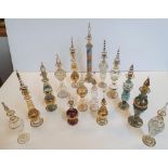Collection of small decorative glass perfume bottles (15)