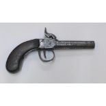 Ladies 19thC muff pistol 18 cm in length