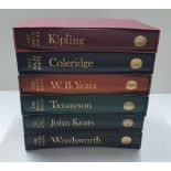 Folio Society 6 Hardbacked poetry books, Keats, Wordsworth, Kipling, Yeats etc