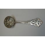Antique, English silver berry spoon