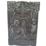 Art Nouveau period small bronze plaque for Bootle photographic society, awarded to M E Wright, 9 x 7