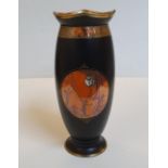 Carltonware art-deco "Moonlight cameo" vase, Approx 21 cm high