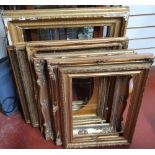 7 medium sized frames (5 moulded), 1 wood & 1 gesso (a/f)