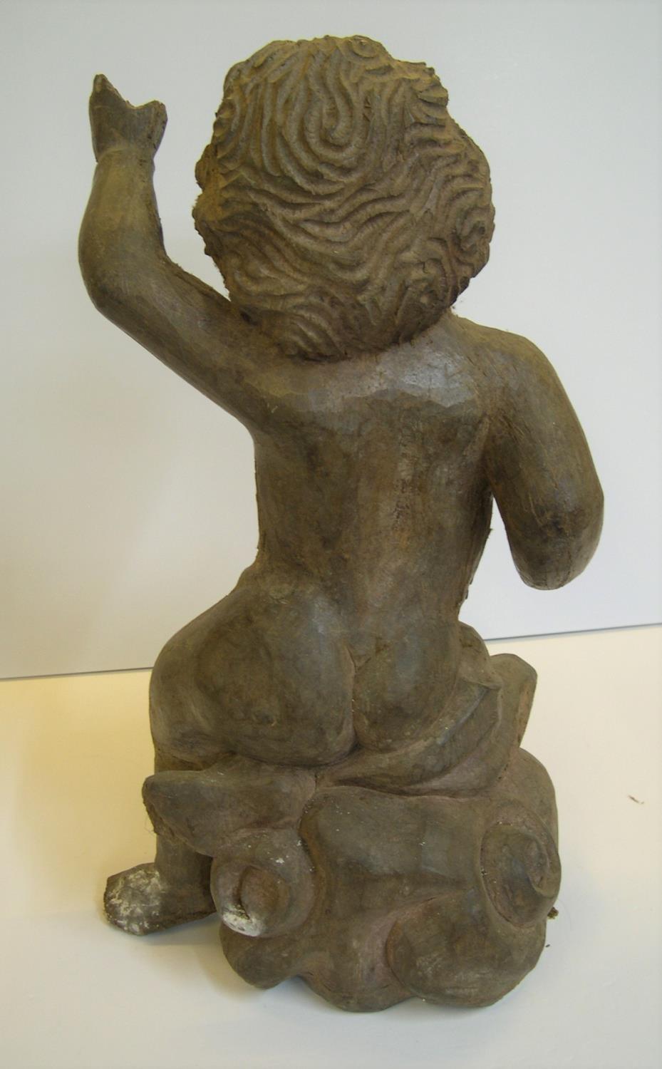 17th/18thC Central European wood carving of a Putti, 42 cms high - Image 4 of 4