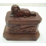 Late Victorian small ceramic memorial casket box, 8 cm long X 5 cm wide & 6 cm high