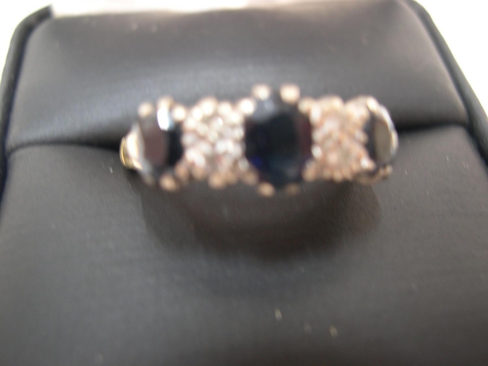 18ct yellow gold, sapphire & diamond ring Approx 4.1 grams gross, size N - Image 2 of 5