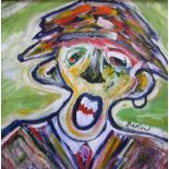 Albert BARLOW (born 1944) oil on board "Big Teeth", signed, framed, 40 x 40 cm Fine and clean