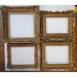 4 small 20thC moulded gilt frames