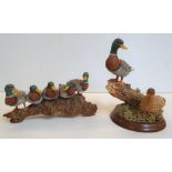 2 good quality, hand painted Duck ornaments