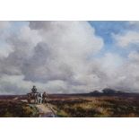 George Hamilton CONSTANTINE (1878-1967) watercolour "Travellers on a moorland track", signed,