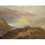 Edward George HOBLEY 1909 (1866-1916) watercolour "Sheep on moorland", signed and dated in