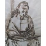 circle of Stella STEYN (1907-1987) oil sketch portrait of a seated woman, unsigned, framed and