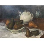 Attributed to James PATERSON (1854-1932), large still-life oil on canvas, signed, wood framed, 61