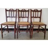 Set of 3 matching antique chairs