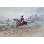 Otto WEBER (1832-1888) watercolour "The anarchist", signed, framed, 24 x 35 cm
