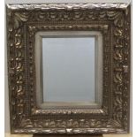 Small, wide framed, silvered wood mirror, Mirror measures 24 x 19 cm
