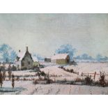 Exhibited Harold WORKMAN (1897-1975) 1967 oil on board, "Winter landscape", signed and framed with