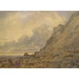 Sidney Paul GOODWIN (1867-1944) watercolour "2 figures on rocky outcrop, near Hastings", signed,