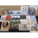 Approx 17 watercolours & oils, different artists, all unframed