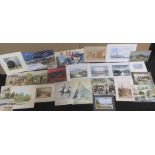 Folio of approx 20 watercolours, all by different artists, all unframed