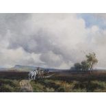 George Hamilton CONSTANTINE (1878-1967) watercolour, ploughing scene, signed, unframed, 26 x 36 cm