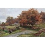 Cyril WARD (1863-1935) 1897 watercolour "Autumnal landscape", signed & dated, original frame, 38 x