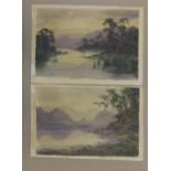 Pair of Edward Horace THOMPSON (1879-1949) Cumbrian lake scenes, both signed, both unframed. 20 x 30