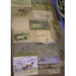 16, John Murray THOMSON (1885-1974) watercolour animal sketches, some signed or inscribed, all