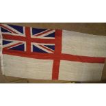 2 early/mid 20thC British flags to include a St Georges Ensign & a Queen Elizabeth Royal Standard,