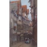 James W. MILLIKEN (act.1887-1930) watercolour "Ladies in old Dutch street scene", signed, modern