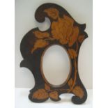 1920s art nouveau pokerwork photo-frame, with glass frontage, Approx 33 x 20 cm