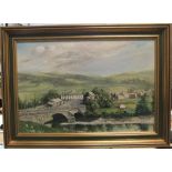Large mid 20thC oil "View of Starbotton, N Yorks", signed, framed, 51 x 77 cm Fine and clean