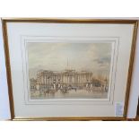 Patrick HALL (1906-1992) watercolour "Returning to the palace", signed, thin modern gold coloured