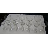12 Victorian champagne glasses including 5 larger examples & 7 smaller, The larger examples