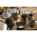 Early 20thC EPNS, Tea & Coffee pots, sugar bowls, cream/milk jugs etc (7)