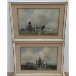 Pair of small George Hamilton CONSTANTINE (1878-1967) watercolours, signed, both in wood frames,
