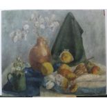 circle of Winifred NICHOLSON (1893-1981) oil on board, "Still-life composition", unframed, Inscribed